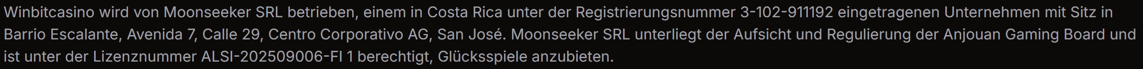 WinBit Casino Sicherheit und Lizenzen