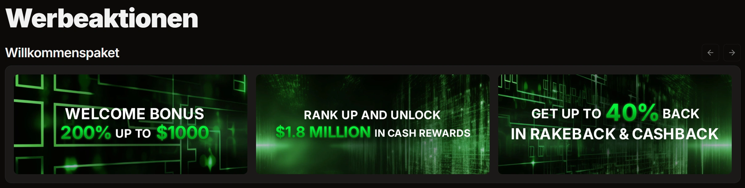 Winbit Casino Bonusse und Aktionen